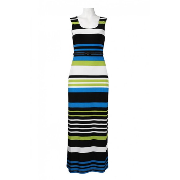 Jessica Howard Dresses & Skirts - Jessica Howard U - Neckline Striped Maxi Dress